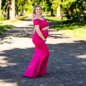 Vibrant Pink Maternity Gown
